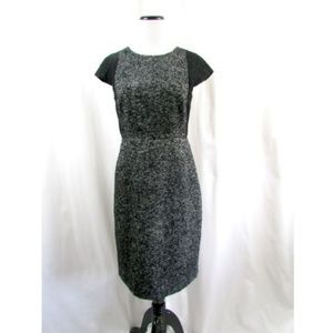 J Crew Tweed Lace Sheath Dress Black Ivory Wool B